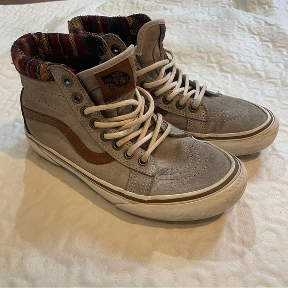 VANS Shoes - Vans Sk8-Hi MTE Light Gray Brown Scotchgard 3M Sneaker Shoes Men 4.5 Women 6 EUC